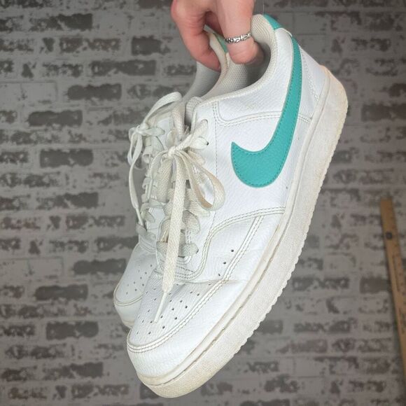 Nike | women white court vision with teal swish - Picture 11 of 11